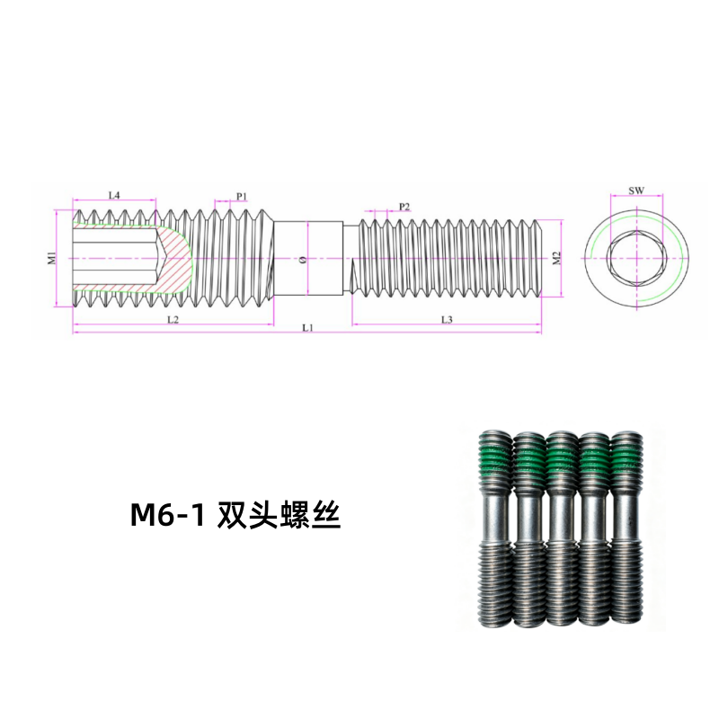 M6-1 Double-Ended Screw