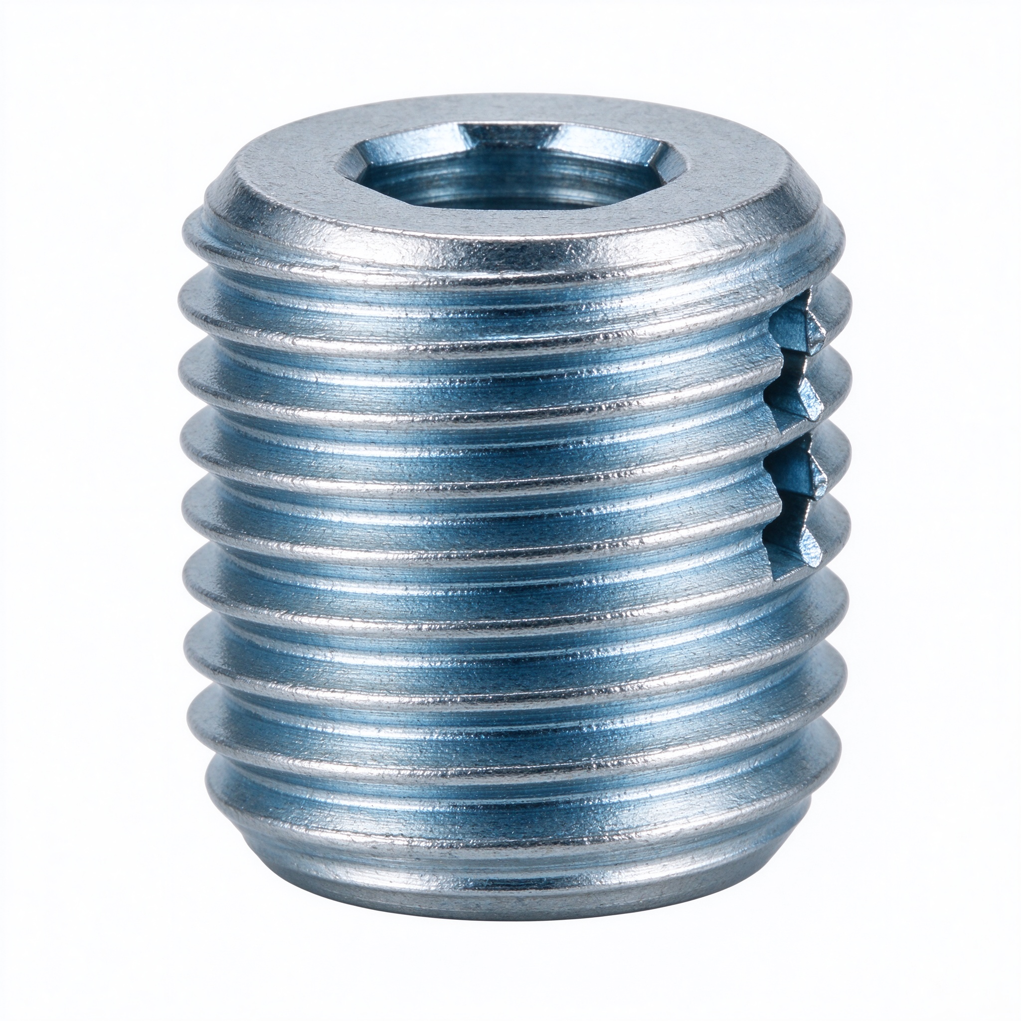 SelfSert-SBI Tri-Slot Self-Tapping Insert (Hex Socket) M5×10 Carbon Steel (SSBI-M5x10) - SelfSert-SBI Tri-Slot Self-Tapping Insert (Hex Socket) M5×10 Carbon Steel