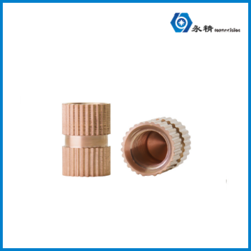 Round Straight Knurled Brass Nut