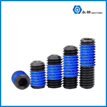 Hexagon Socket Flat Point Grub Screw with Pre-Applied Blue A